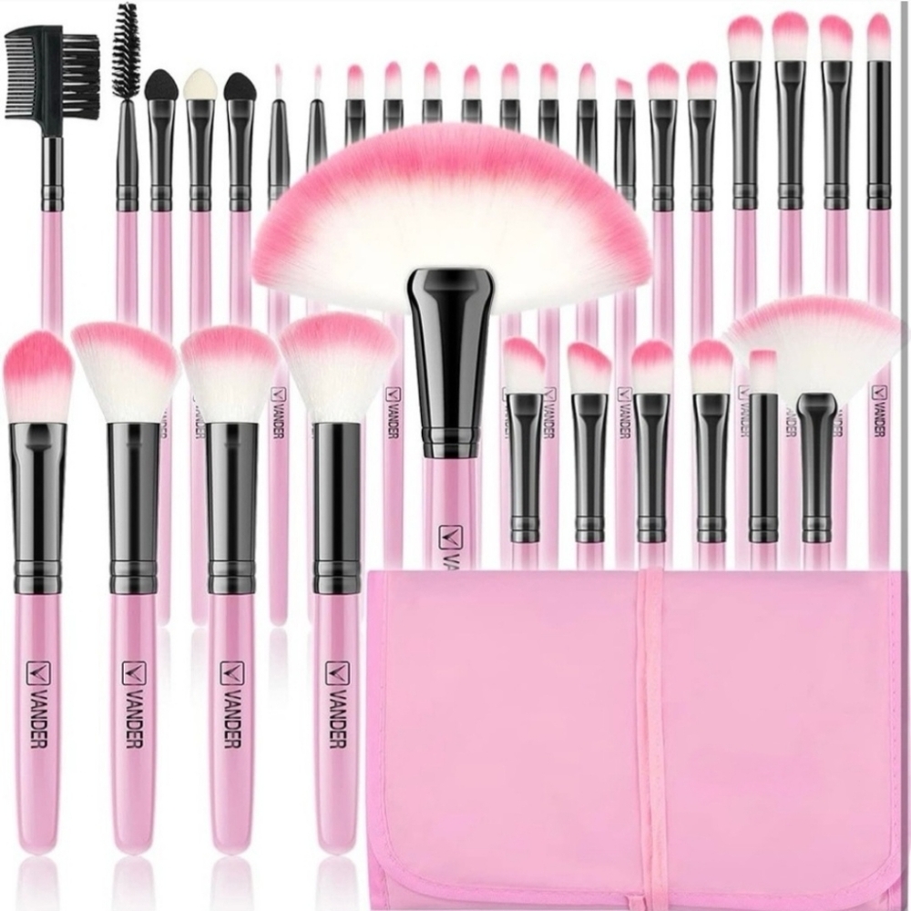 32 Piece Professional Makeup Brush Set with Storage Case Pouch (NWT) - Picture 2 of 12